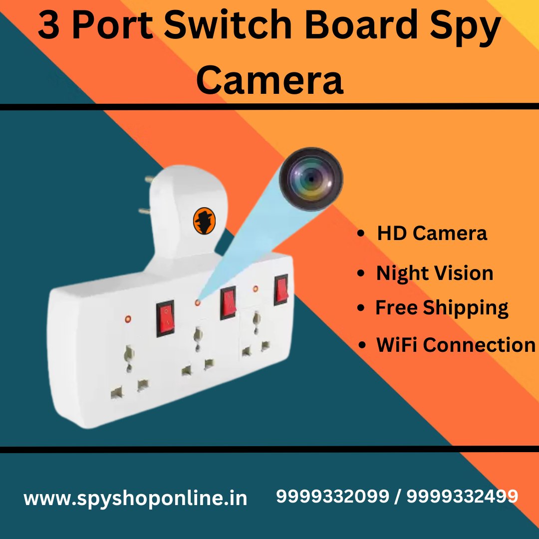 spyshoponline's tweet image. Get WiFi Wireless Indoor Multi-Function 𝟑 𝐏𝐨𝐫𝐭 𝐒𝐰𝐢𝐭𝐜𝐡 𝐁𝐨𝐚𝐫𝐝 𝐒𝐩𝐲 𝐂𝐚𝐦𝐞𝐫𝐚 with Live feed (APP Remote View) with inbuilt 64GB Micro SD Card. For any query Call us at 9999332499 / 9999332099 or visit us at: spyshoponline.in
#MultiPlug #wireless #camera