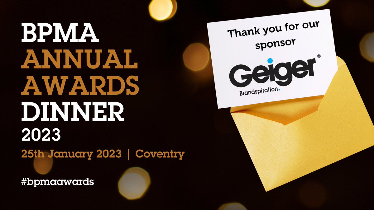 bpma's tweet photo. Thank you to our fabulous sponsors @uk_geiger! Head over to https://t.co/PBnq6xkJfw to find out more #bpma #BPMAAwards  @bpma #promotionalmerchandisematters #bpma https://t.co/hotTzibHwv