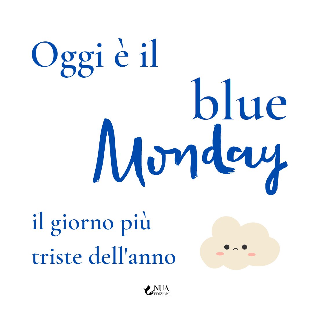 NuaEdizioni's tweet photo. Oggi è il #bluemonday, il giorno più triste dell'anno
🔹In effetti con le feste finite anche noi ci sentiamo un po' tristi... Per questo ecco un piccolo regalo!
🎁 Codice MONDAY30 con cui potrete acquistare, oggi e domani, i nostri ebook scontati del 30% 🔗https://t.co/u9yvldAkCf https://t.co/M80jSarcLU