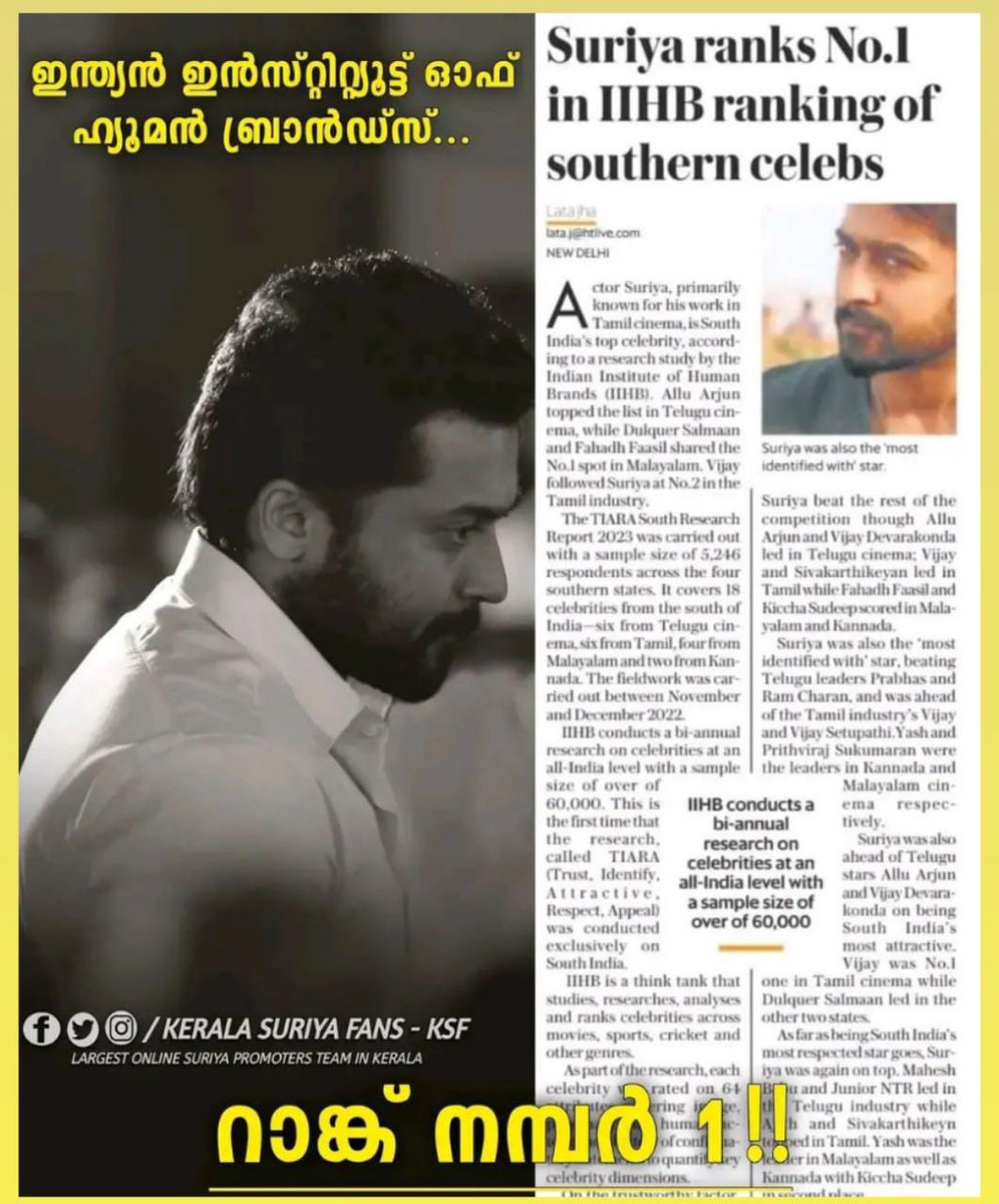 AnoopSuriya's tweet photo. One. One. One. One  No. 1 @Suriya_offl ❤️😍🔥 Proud moment ✨️🥰 #IIHB #SouthIndiaNO1KingSURIYA
#suriya #SuriyaSivakumar #Suriya42 #Suriya42Update #Suriya42FirstLook #vaadivaasal #EtharkkumThunindhavan https://t.co/HJpyPhfrU1