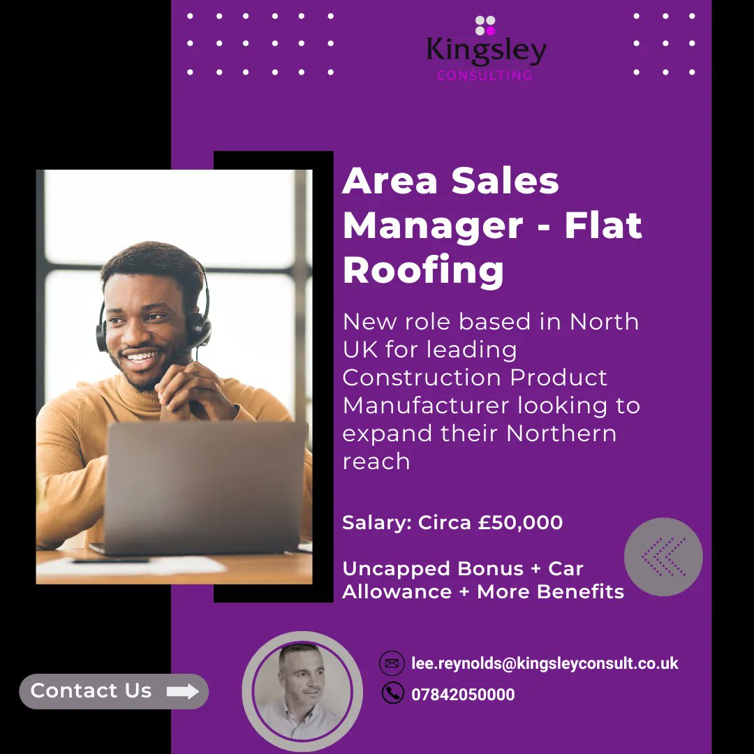 KingsleyCltd's tweet photo. Area Sales Manager sought by a leading Construction Product Manufacturer who are looking to expand their reach in the Northern UK

Apply here now https://t.co/Gofyz0Rv67 

If you are interested in this role please contact us on 01327 227320

#AreaSales #Jobs #NewJob #SalesManager https://t.co/DM8L4LkTTw