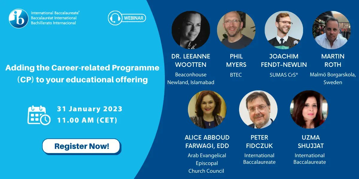 IB_DP's tweet photo. Join us on 31 January to hear about the Career-related programme (CP) and the value of adding the programme to your school’s offering. Register here:  https://t.co/q1ciMCjPBz #IBDP #IBCP https://t.co/NwjhcG3Mcc