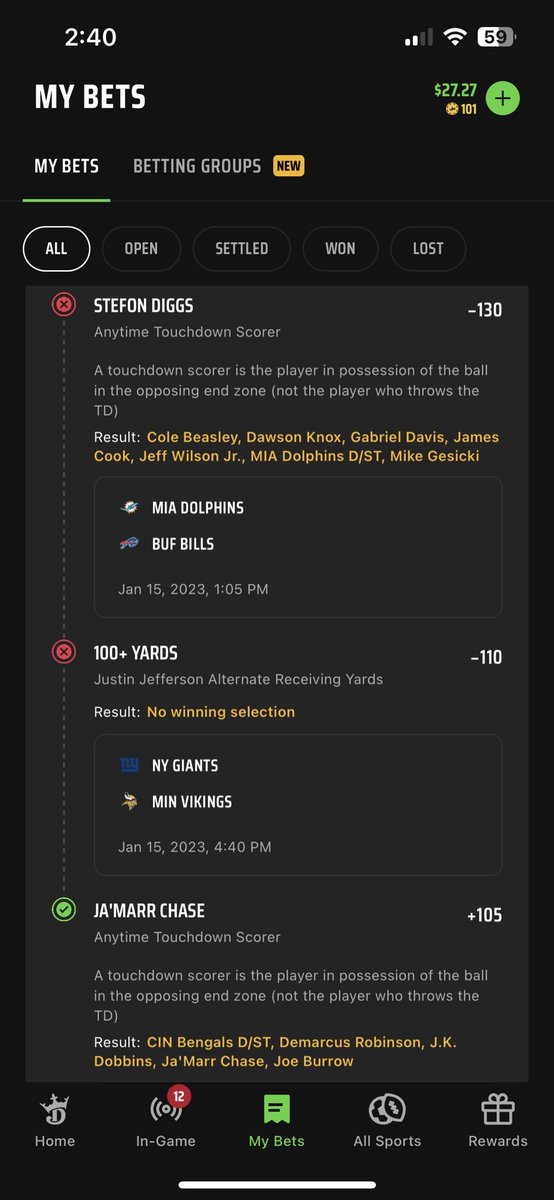 columbus_mac's tweet photo. Even tho I’d didn’t hit my parlay thank you @Real10jayy__  for always being consistent. @stefondiggs even though you didn’t get a touchdown, your sheer presence on the field impacted the game. Great win to the both of you. @justinjefferson https://t.co/yJKcByTY02
