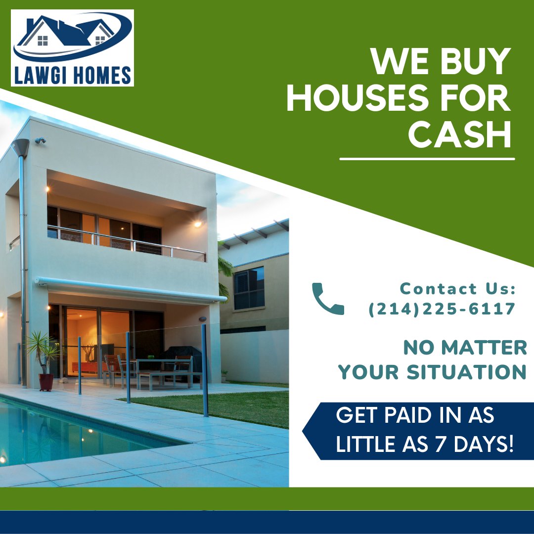 LawgiHomes's tweet photo. Are you looking to sell your house quickly for cash? Look no further! We buy houses for cash, no matter the condition or location. #WeBuyHousesForCash #SellHouseFast #CashOffer https://t.co/WgC68iA8UH