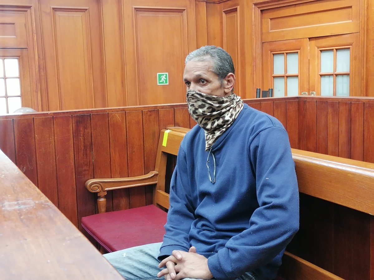 ChevonBooysen's tweet photo. Convicted child rapist and killer Moyhdian Pangkaeker back in the dock at the Western Cape High Court today. Pangkaeker was convicted on 21 charges last year including the rape, murder and desecrating the corpse of 8-year-old Tazne van Wyk @CapeTimesSA @IOL https://t.co/dYCMGaFIEp