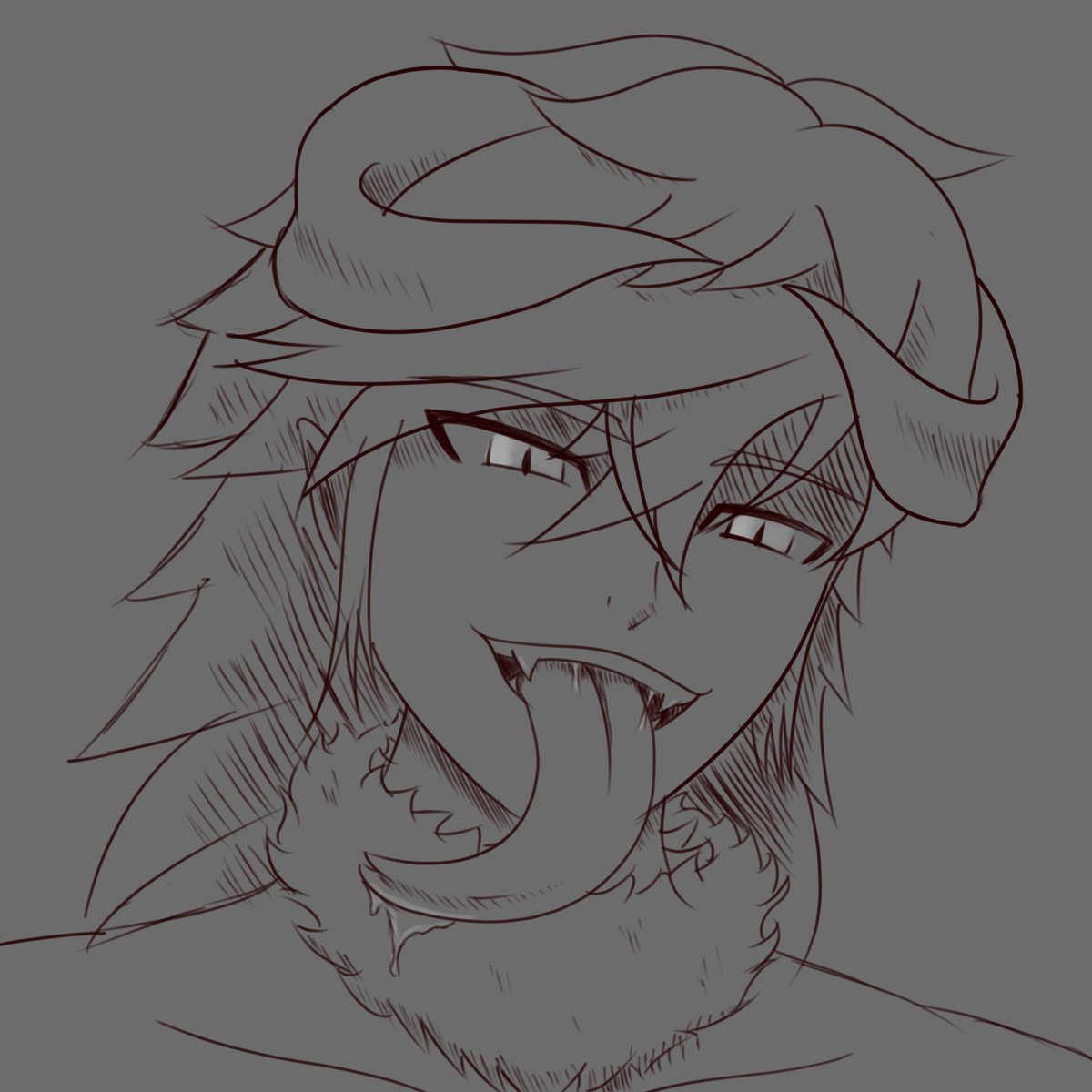 DanketsuEnVT's tweet photo. sketch to show my tongue. is long https://t.co/15SOqODntm
