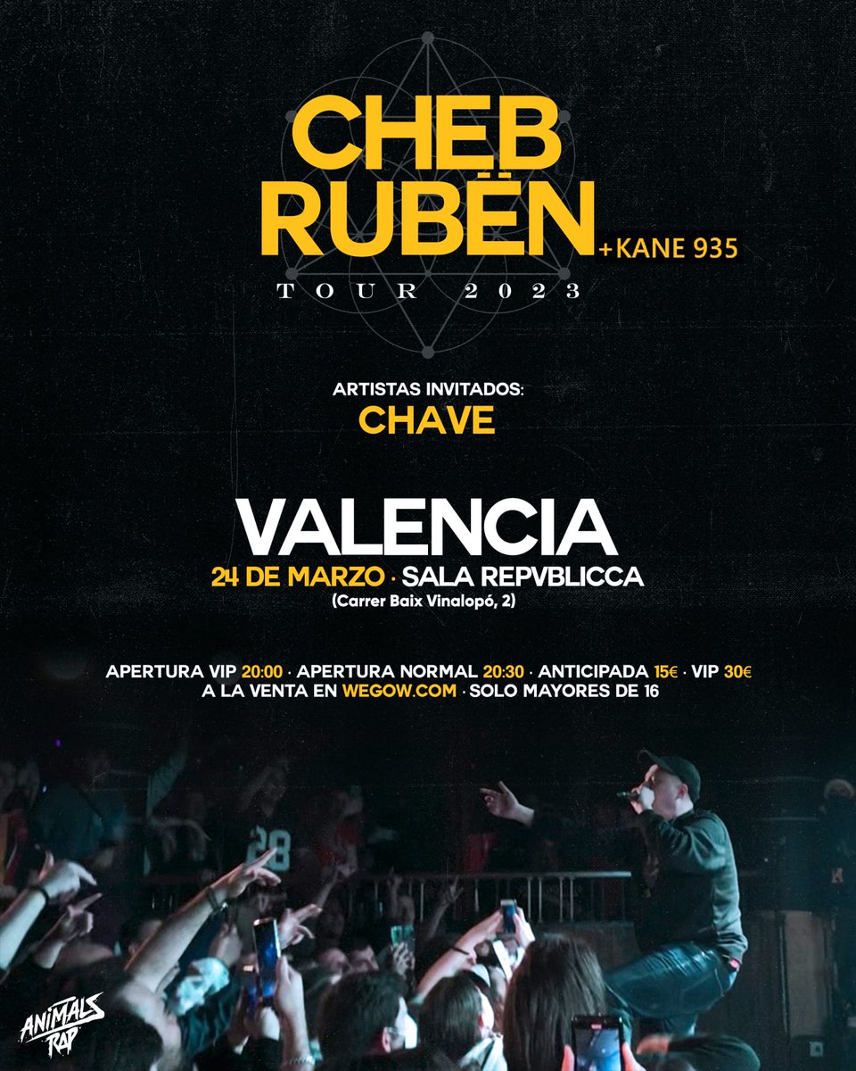 chaveakametrik's tweet photo. Ya tenéis plan para después de fallas 🫡
https://t.co/1xr1iNr8GQ
#ChebRuben #Kane935 #Chave #Valencia #SalaRepvblicca2 #Wegow https://t.co/6uHw3Pj81i