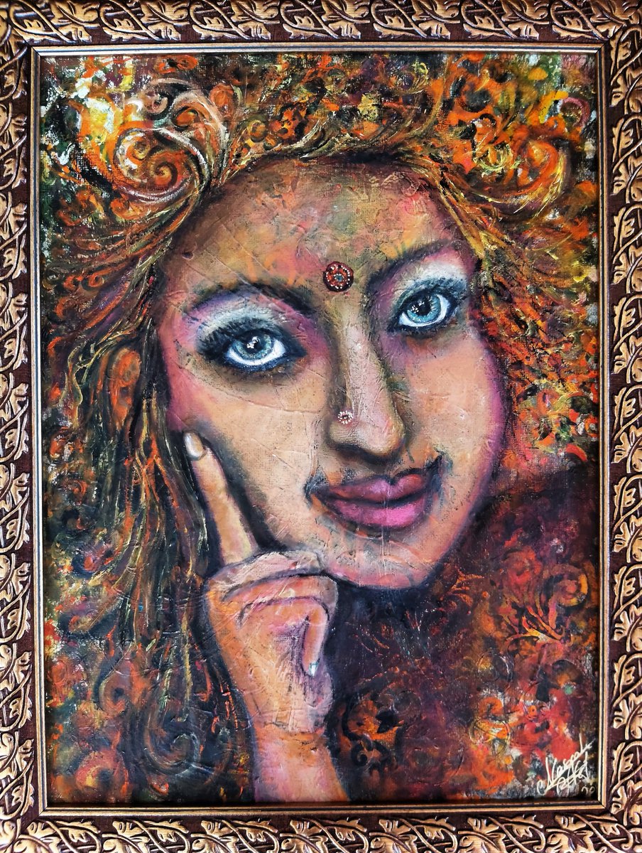 NeferNasrah's tweet photo. Nostalgia 
Indian Girl (2022)
30 x 40 cm

#nasrahnefer #nostalgia #indian #indiangirl #art https://t.co/y0jZlvZAVi