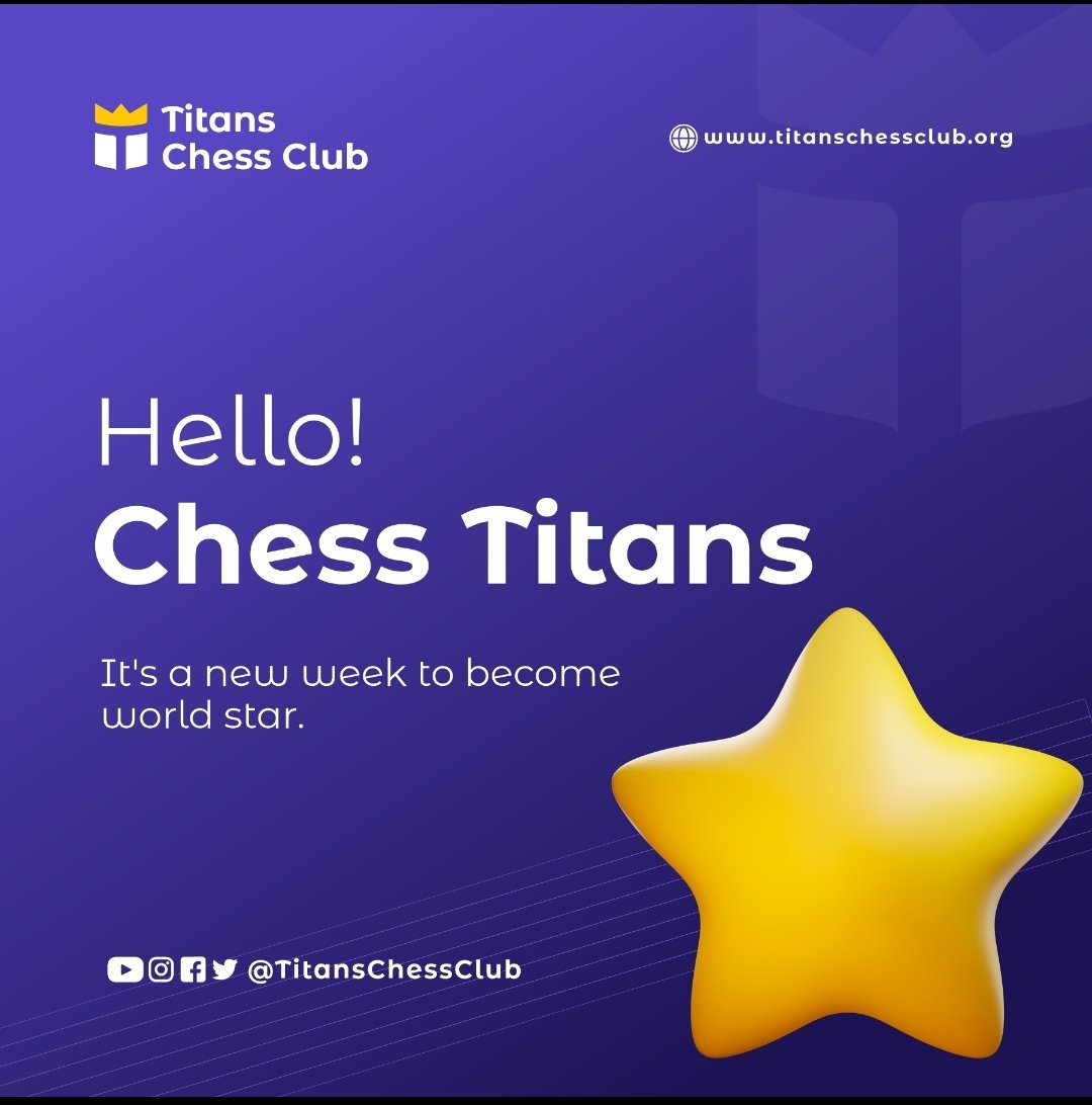 titanschessclub's tweet photo. Happy New Week #ChessTitans ✨

#chess #titanschessclub #NewWeek https://t.co/fY08srY1rj