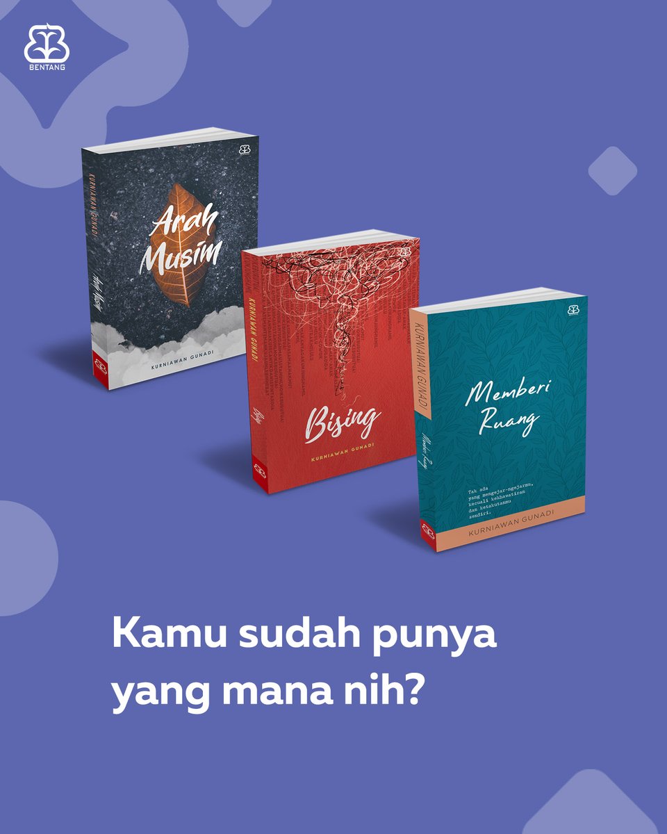 bentangpustaka's tweet image. Buat kamu yang belum kenalan sama Kurniawan Gunadi, yuk kenalan lewat postingan satu ini! 
Buku Kurniawan Gunadi pas banget dibaca di awal tahun :)
Kamu bisa memesan bukunya di toko buku berikut 👇
🛒 linktr.ee/Bentang

#KurniawanGunadi #ArahMusim #Bising #MemberiRuang