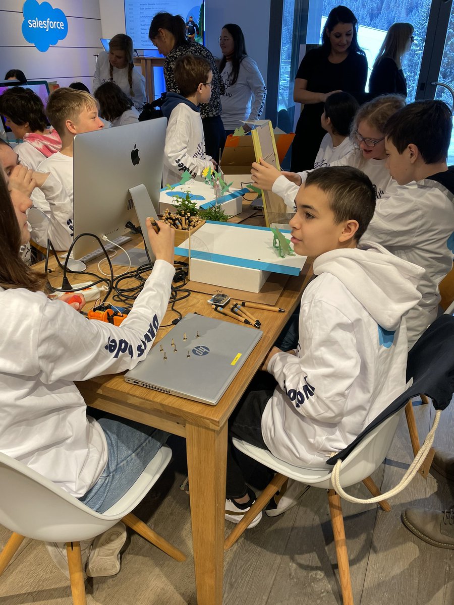 We are so excited to be on the ground at #wef23 kicking off the 8th annual Davos Codes in partnership with the Davos Middle School- engaging local students and community in the power of technology for social good.  <a href="/salesforce/">Salesforce</a>