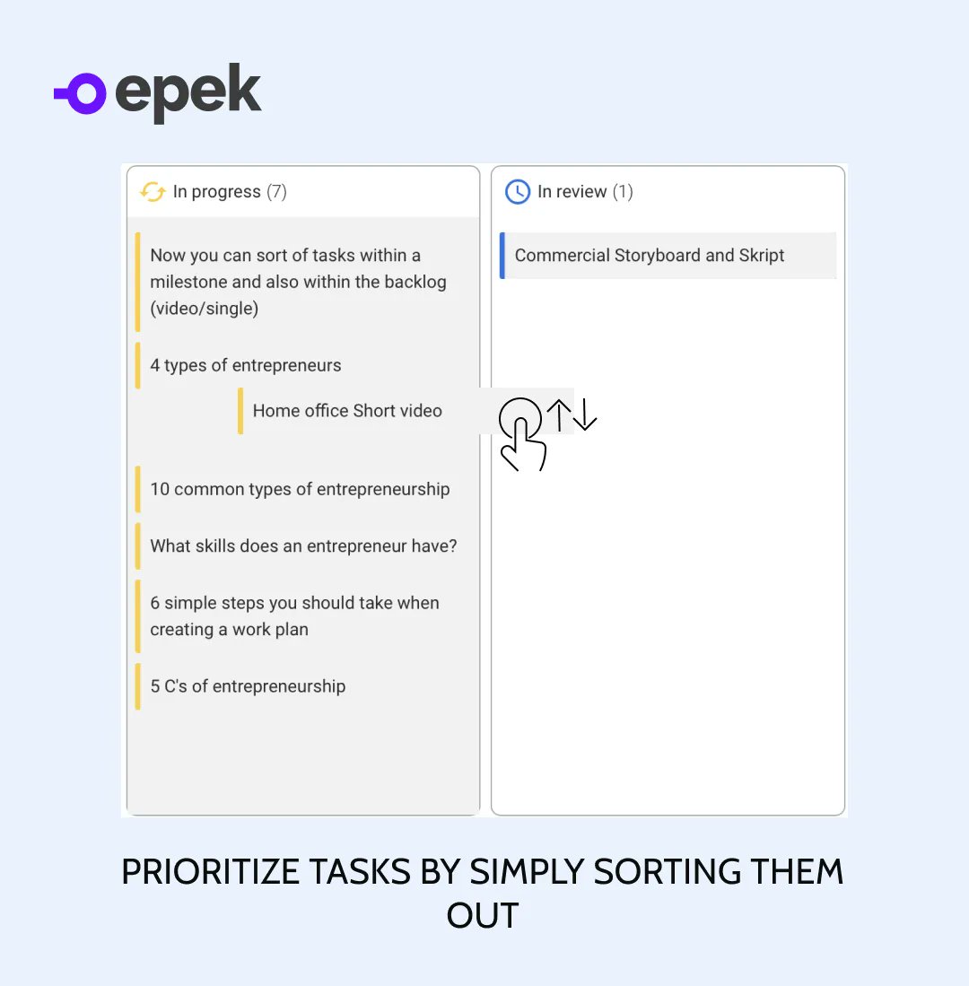 EpekWorks's tweet image. New Feature on epekworks.com 📢 Now you can sort tasks within a milestone and backlog. Sorting and prioritizing tasks is important for managing workload and ensuring that essential tasks are completed efficiently. 

Try it out!

#tasksmanagement #projectmana…