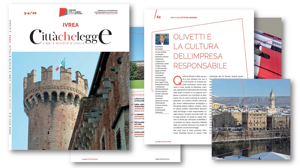 ArchOlivetti's tweet photo. Continua il racconto della tante attività di @Ivrea2022 anche su #CittàCheLegge, il magazine a cura del @Centro_libro 📚 Tra gli articoli dell'ultimo numero trovate anche quello del nostro Presidente @gdt62✍🏻
⬇️ https://t.co/jnyxEtnVr2
#StoriaDiInnovazione #Olivetti #CEPELL https://t.co/GHERlueWae