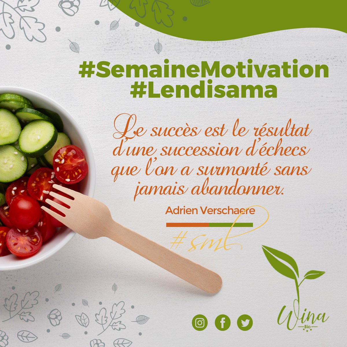 wina_bio's tweet photo. Bon début de la semaine 
#SemaineMotivation #Lendisama #SML https://t.co/WjCRVhxPol