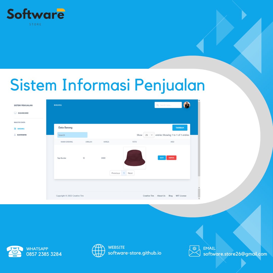 softwarestore26's tweet image. Sistem Informasi Penjualan, digunakan untuk mengelola data barang dimulai dari data kedatangan barang hingga pengeluaran barang.

#javascript #javascripts #programming #nodejs #reactjs #expressjs #php #codeigniter #laravel #node #react #web #website