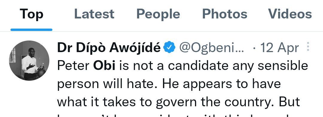 sweetsixtien's tweet photo. Before being bank rolled,this is Ogbeni Dipo writing about Peter Obi and even predicting the SAME THING he is doing to Peter Obi today👉 that people will rise to Lie against PO.

I've never read his APC 
-sponsored tweets cos I know hes working for his money from APC. 
Receipts👇🏽 https://t.co/4teVWQhdyN