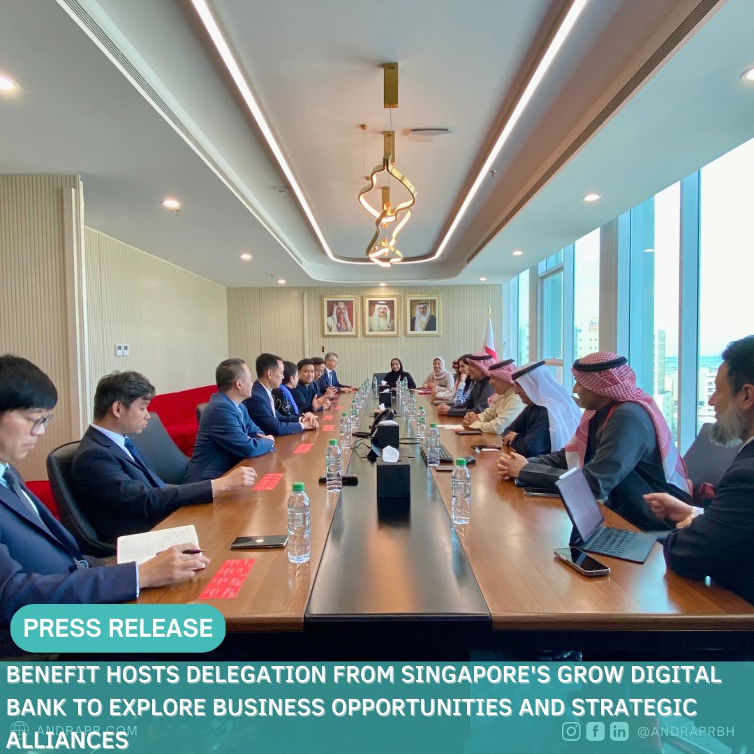 andraprbh's tweet photo. @BenefitBh hosted a delegation from Singapore’s Grow Digital Bank on Tuesday, January 10th, 2023 at the company’s HQ, with the aim of exploring joint initiatives, forging stronger ties, &amp; exchanging knowledge

Read more: https://t.co/KXtYsaLQkA 🔗

#BENEFIT #Singapore #Bahrain https://t.co/iCm9sCrm0M