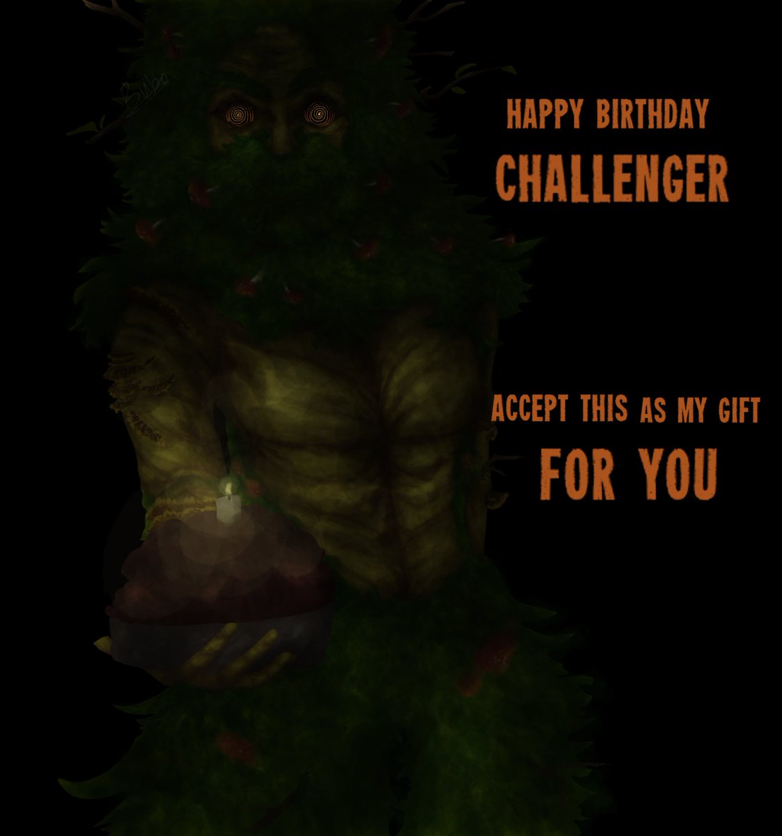 Yangnyeom6's tweet photo. I haven't post any of my drawings for long time since I was busy lately.  This is my first time drawing leshy its a birthday gift art for my friend IRL. 

The second photo is with less darkness shade.
#Inscryption #inscryptionfanart #inscryptionleshy #leshy https://t.co/LcRilEmzBr