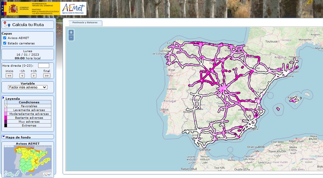 AEMET_Esp's tweet photo. La #lluvia 🌧️ el #viento 🌬️la nieve ❄️ los #FMA afectan a la circulación en nuestras #carreteras. comprueba tu ruta en #Meteoruta 👇
https://t.co/yoCRUrjgh1
y sigue los consejos de
@DGTes ¡Mucha PRECAUCIÓN! ⚠️ https://t.co/zKuoDc3LWg