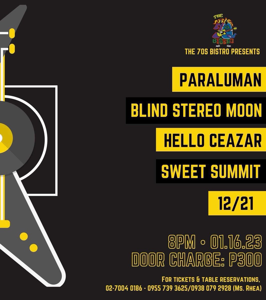 terokids's tweet photo. If wala kayo gagawin later arat sa 70s Bistro tugtog kame Sweet Summit https://t.co/aPEepSxztC