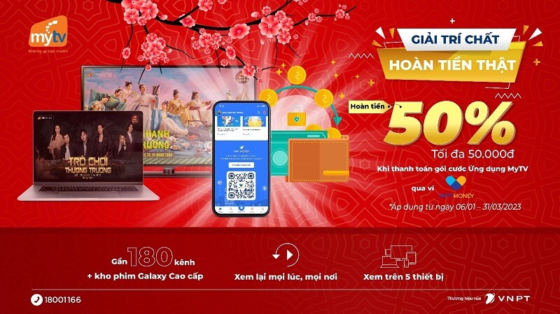 SalesVnpt's tweet photo. 📣 GIẢI TRÍ CHẤT - HOÀN TIỀN THẬT

🥊 Hoàn tiền 50% (tối đa 50K) khi mua các gói cước ứng dụng MyTV qua VNPT Money.
📌 Chi tiết chương trình: https://t.co/T5nWNlDq1r

☎️ Hotline: 𝟎𝟖𝟏.𝟕𝟖𝟗.𝟕𝟕.𝟗𝟗 tư vấn đăng ký!
#Internet #VNPT #TruyenHinh #MyTV https://t.co/bVZpnkkDBs