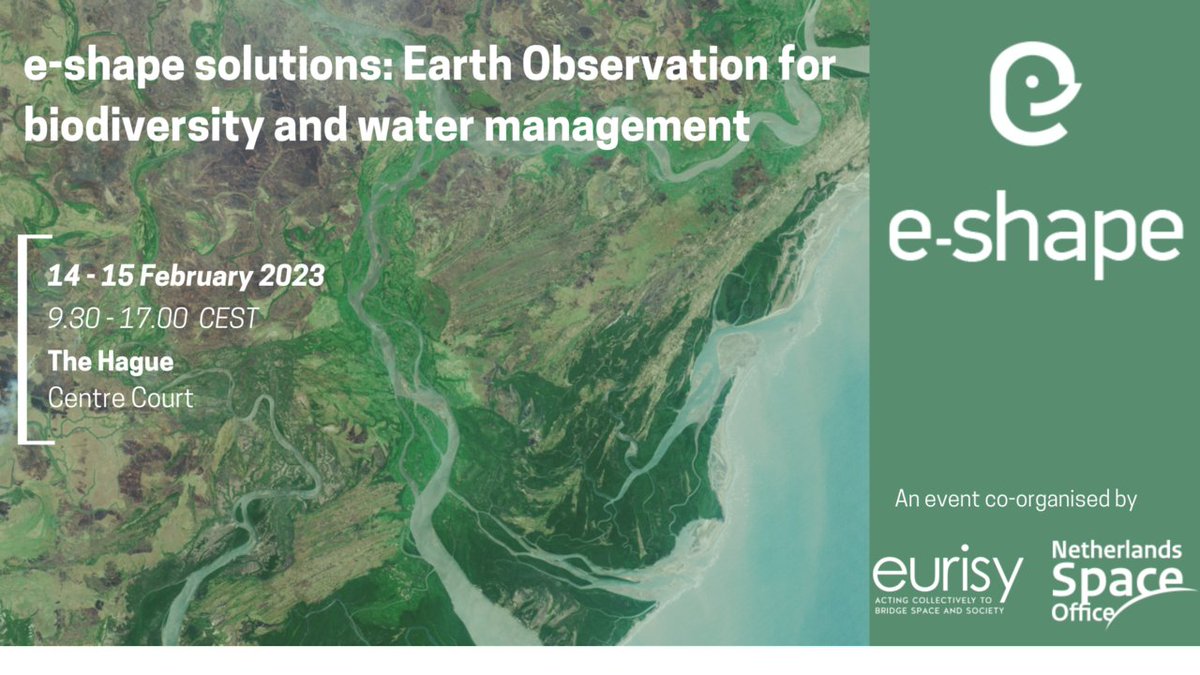 BelgianEO's tweet photo. 🚨#EOevent alert! @eshape_eu, @Eurisy1 and @NLSpaceOffice are organising a workshop titled:
"#EarthObservation for #biodiversity and water management"
🗓️when: 14 - 15 February 2023
🏢where: The Hague, NL 🇳🇱
➡️more: https://t.co/qIBnSq5hHN https://t.co/lO6dZzG2S3