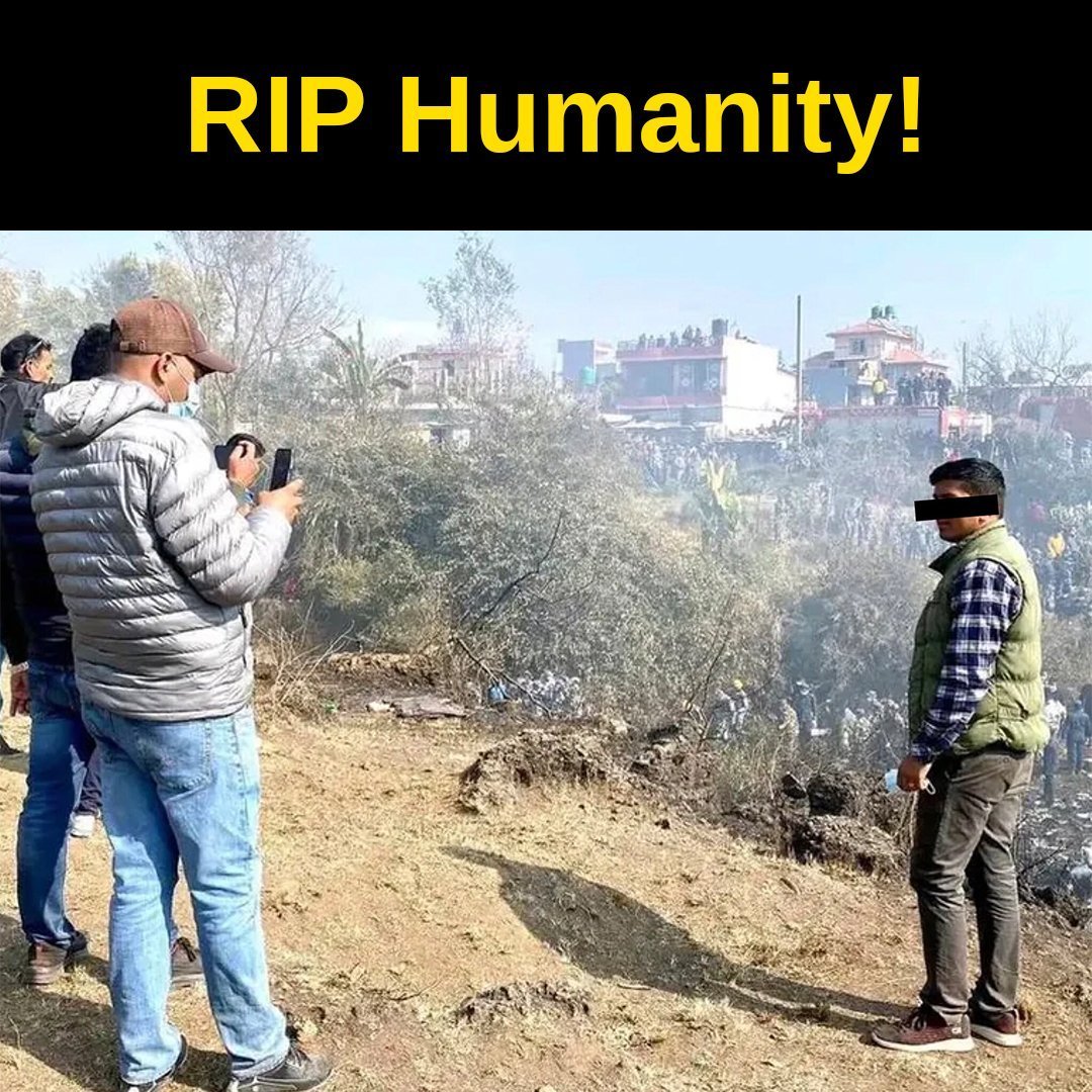 Many people lost their loves, how many innocent people died in this plane crash. This incident is very painful and this donkey's photoshoot is going on.!

Some people don't have the capacity to feel anything!!
#NepalPlaneCrashVideo #Nepalcrash #planecrash #Nepal #RIP