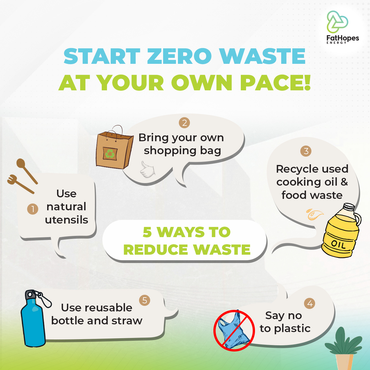 FatHopesEnergy's tweet photo. Small changes will eventually add up to huge results 😎
Reduce your waste to preserve our nature for a greener future!♻🏡 #kitarsemula #minyakmasakterpakai 

Reach out to us if you want to sell your used cooking oil. Please click the link below: https://t.co/Hl4RXzQGu2 https://t.co/3HqQ8QU4BW