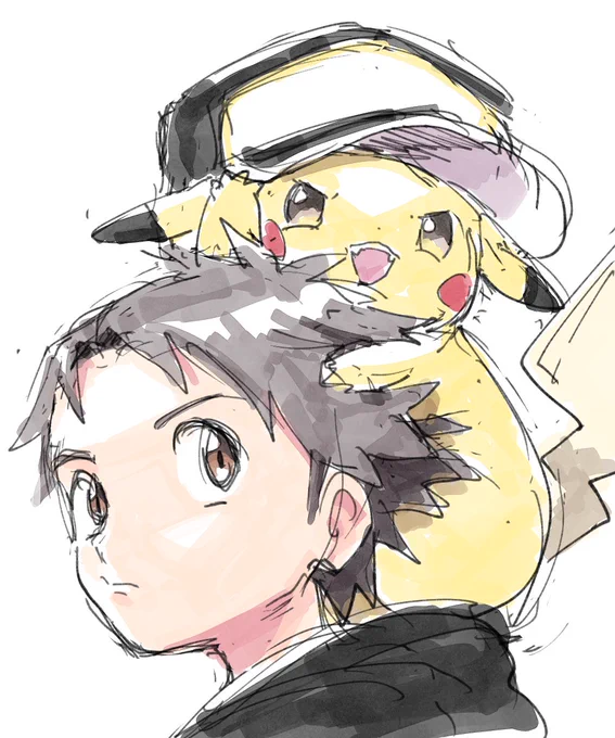 長男が描いたピカチュウと夫が描いたピカチュウと私が描いたレッピカ 