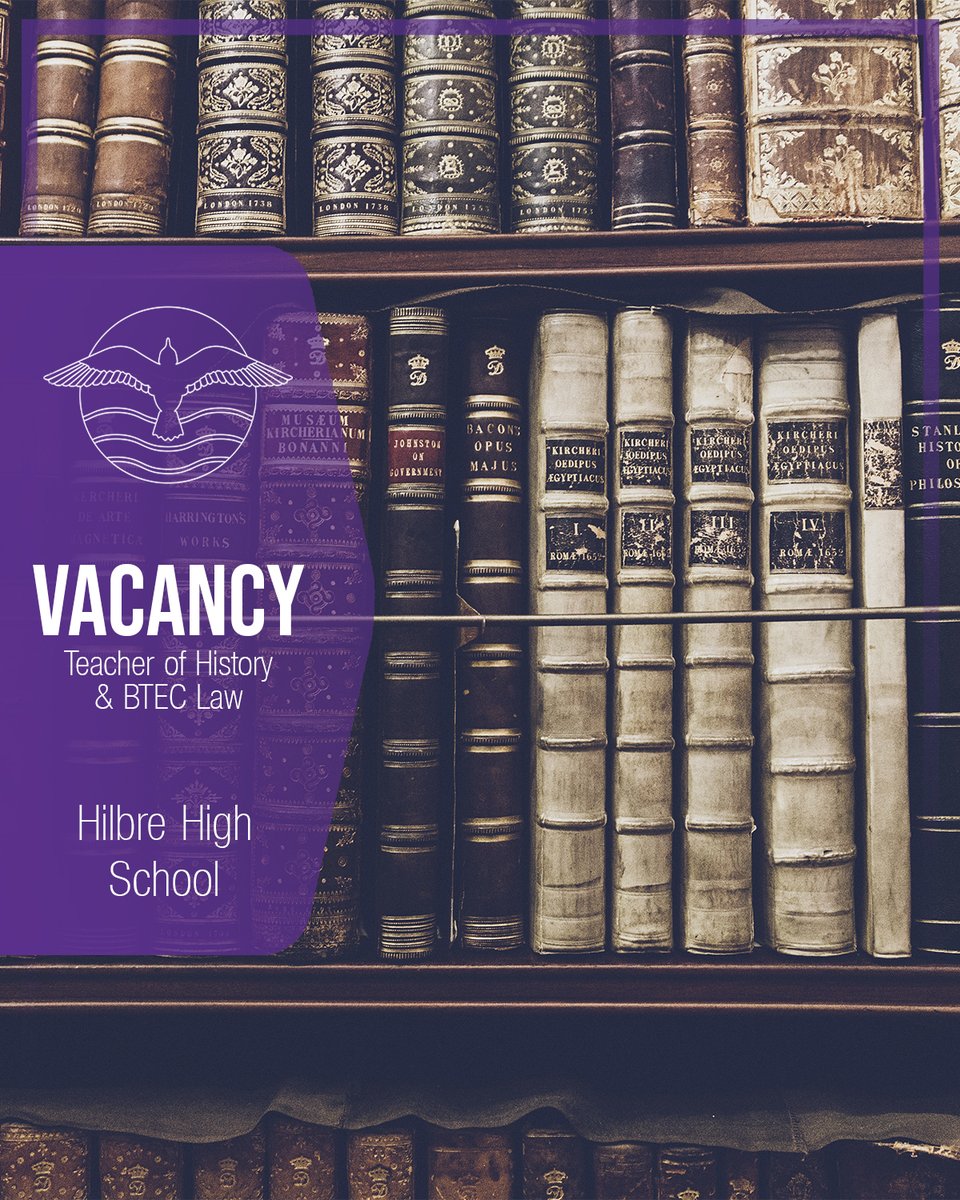 Join our team...we have a great opportunity for a teacher of History and BTEC Law!

For more information check out the vacancies page on our website:
hilbre.wirral.sch.uk/news/?pid=30&n…

#hiring #wirraljobs #hilbre #historyteacher #bteclaw