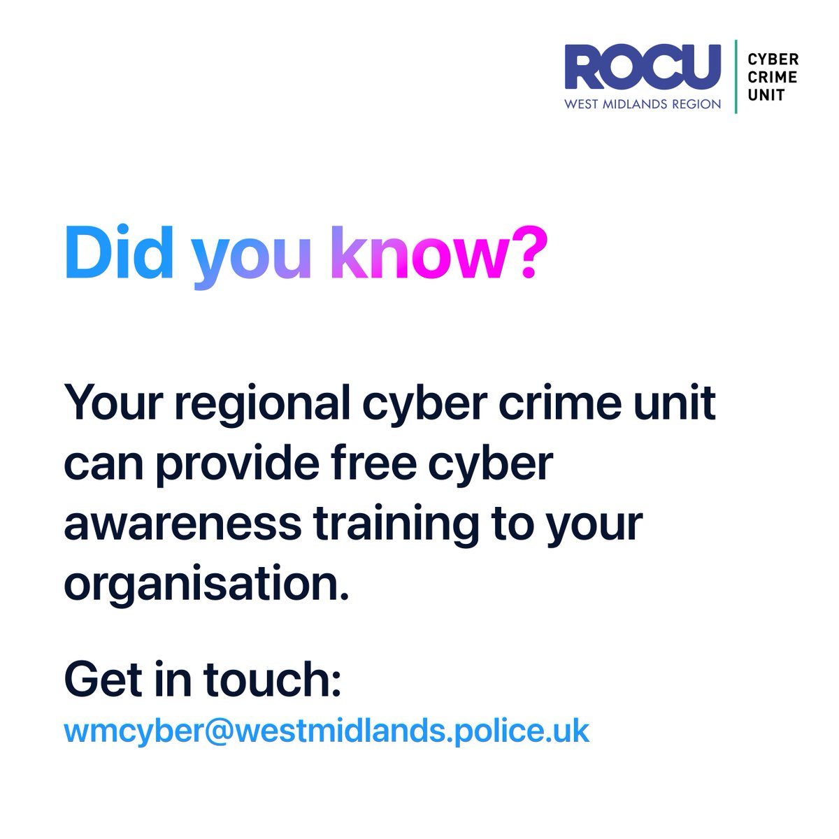 Regional Cyber Crime Unit for the West Midlands tweet media