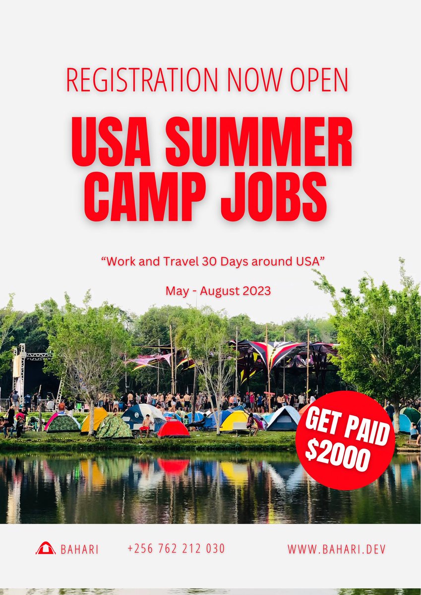 LwaNyanzee's tweet photo. USA Visa Opportunity!

Get paid to work and travel this summer in the USA
#9 Weeks at camp with facilitation and a compassion of $2000 
#30 Days of free travel before or after camp 

Tap for information 
#summer2023 #summercamp #USAsummer #travel https://t.co/04gKhzaqOF