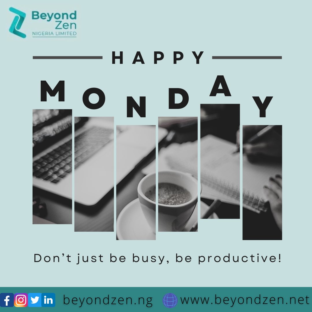 beyondzen_ng's tweet photo. #HappyMonday
Work smart, be productive, less drama!

.

.
#happymonday #mondaymotivation #monday #mondaymood #mondaymorning #mondayquotes #mondayinspiration #mondayvibes #mondaythoughts #beyondzennigerialtd #beyondzenng https://t.co/wnDq9yebml
