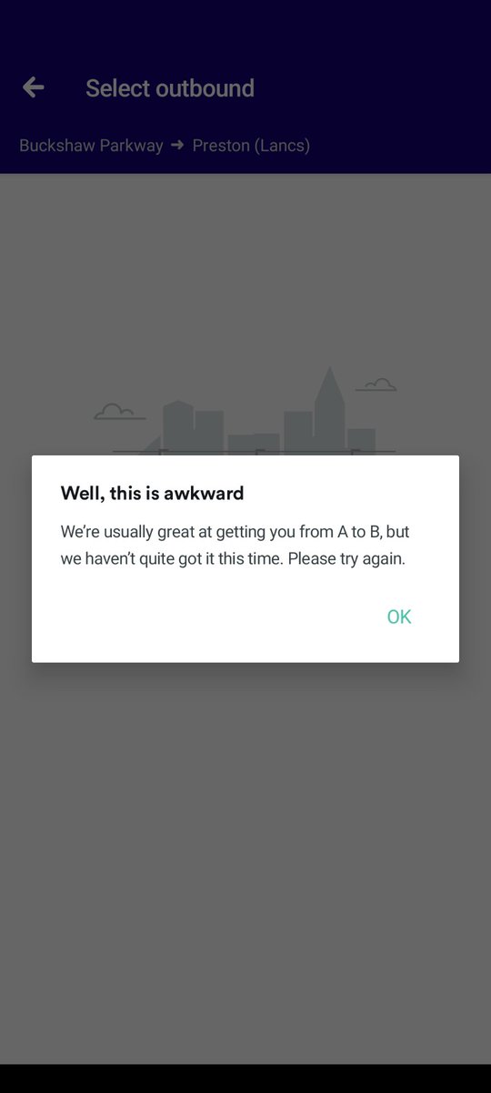amacabrefellow's tweet photo. @thetrainline can you sort your app out. can't see live train times. https://t.co/pjuFniRIbU