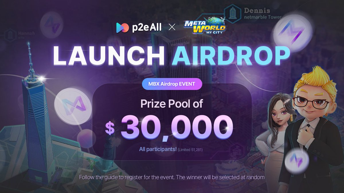 x2eall's tweet photo. 🎈‘Meta World: My City’ Airdrop EVENT 🎈
100% to get MAX $100 for all!

✅ All the participants (Limited to 51,281)
💲100~💲0.5 worth of MBX 

✅ Top Referral REWARDS
🏆$3,000 - $200 worth of MBX

Join the airdrop Event?
https://t.co/vNla3eMxOx

#NFT #MBX #Netmarble https://t.co/rz66aAKyss