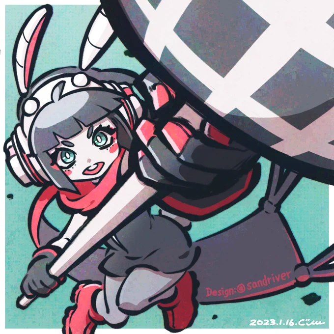 砂さん(  )デザインのキャラクターを描きました。ロボうさ可愛いです… 