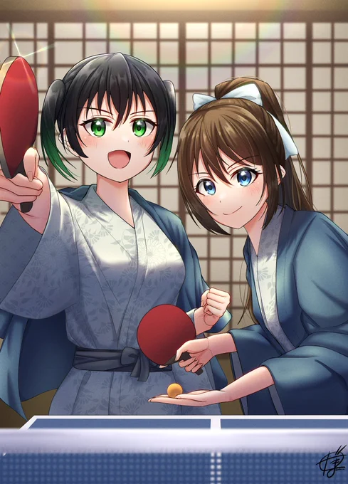 温泉卓球最強コンビ決定戦#lovelive #虹ヶ咲 