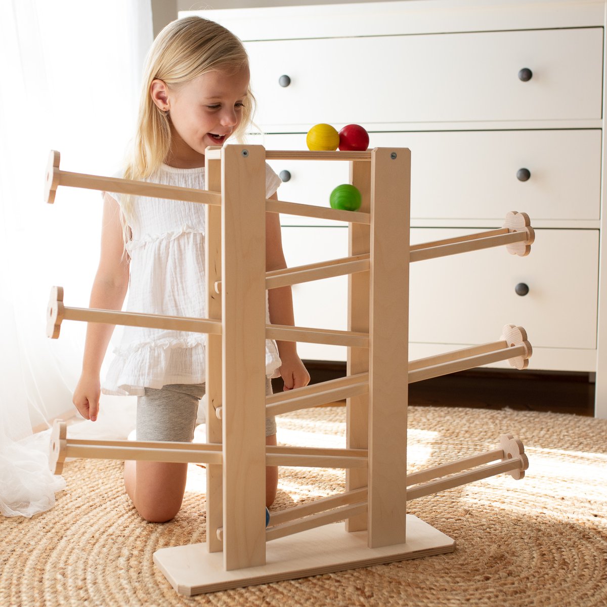 Axis_Toys's tweet photo. Simple yet captivating, the Hess Marble Run ball run is an engaging and educational game for kids of all ages. 

As the brightly coloured balls plummet down the wooden tracks and pass through each level, kids can observe gravity in action ! https://t.co/Pcf5IJazmz https://t.co/FaljWEetjw