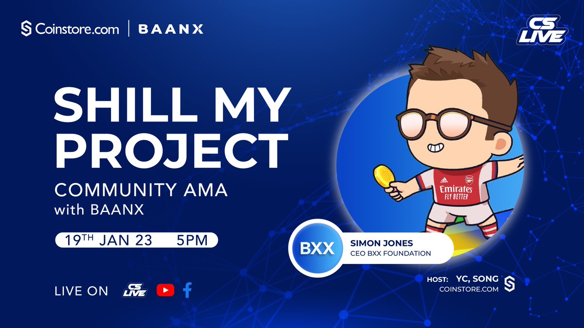 Coinstore and <a href="/BaanxGroup/">Baanx Group</a> ($BXX) Community AMA🥳🥳

1️⃣RT + Tag 3 friends
2️⃣Comment questions you want to know below to win $BXX tokens

⏰17:00, 19 JAN, 2023 UCT+8

Where? Set Reminder here 👇👇
coinstore.com/#/liveAudience…

#exchange #cryptocurrency #Coinstore #giveaway #AMA #BAANX