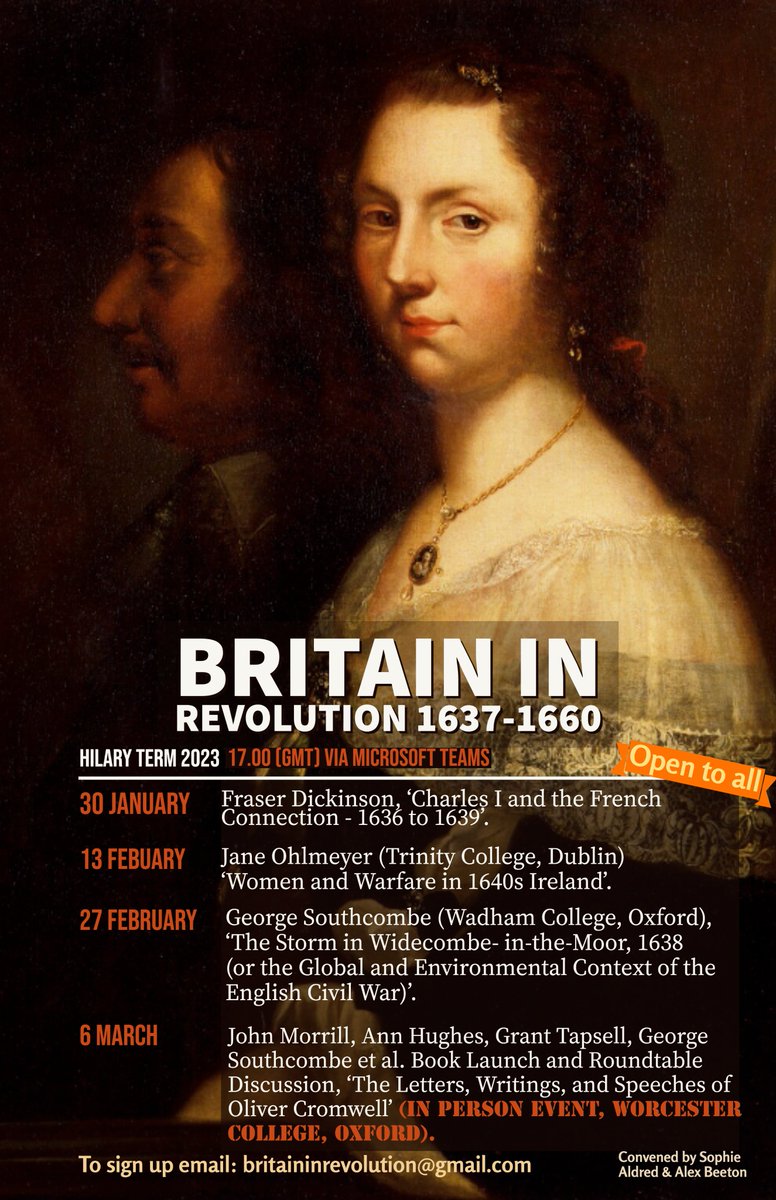 Delighted to share the Britain in Revolution Seminar line up for this upcoming term - some absolute treats in store for you all... ⬇️ 👇 sign up details below👇⬇️