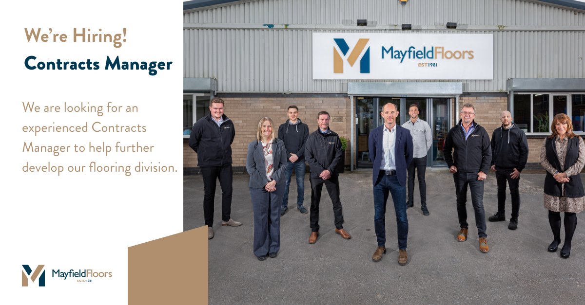 MayfieldFloors's tweet photo. Want to work with us?

We're on the look out for a Flooring Contract Manager! Think you could be the perfect fit? Contact jane@mayfieldfloors.co.uk for a full job description. https://t.co/NOs6NwD371