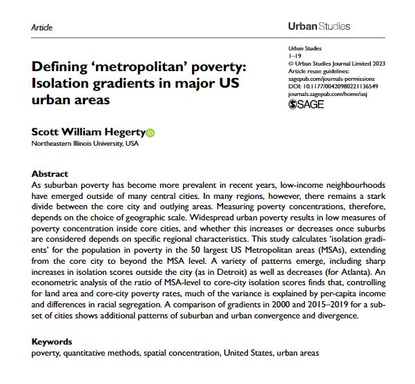 USJ_online's tweet image. New article from @ScottWHegerty compares 'isolation gradients' in 100 and 2015-19 in the #UnitedStates.
ow.ly/xkjz50MnZQF #poverty #QuantitativeMethod