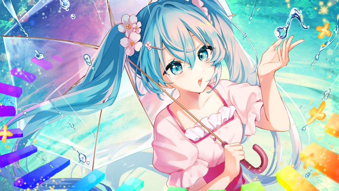 初音ミク「1. メルト/ryo(supercell)#100曲ボカロ絵チャレンジ #初音ミ