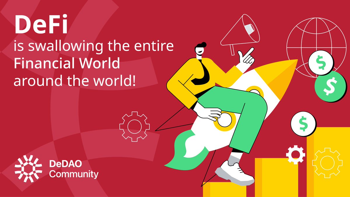 DEDAO_Community's tweet photo. ๐๐ฒ๐๐ถ is swallowing the entire financial world around the world!๐
#dedao #dedaocommunity #defi #financial #world https://t.co/G4Z12eGh7w