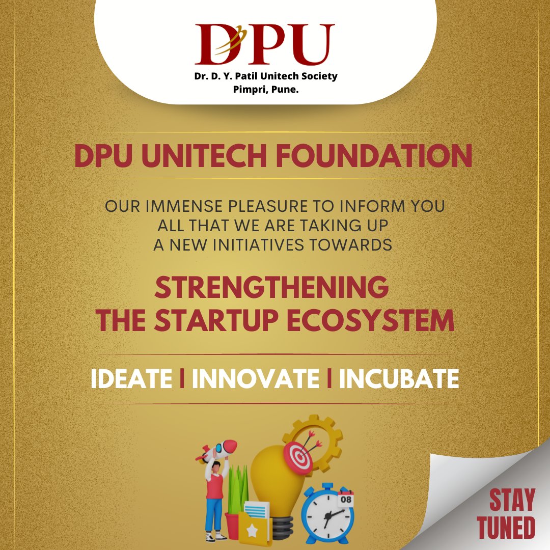 dpuunitech's tweet photo. We are excited to #announce that we are launching a new effort to support the #ecosystem for new #entrepreneurs.
#dpuunitech #DPU #startup #dpuunitechsociety #drsomnathpatil https://t.co/IbDnmNDpuK