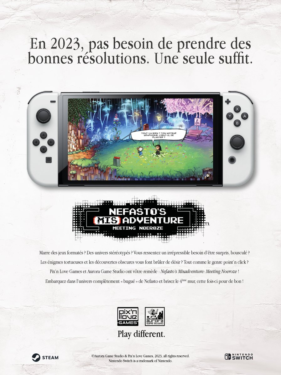 Vous avez beaux être un vieux de la vieille, des point'n click aussi conceptuels, vous n'en n'avez jamais vu ! 🤪 Et ça tombe bien, puisque Nefasto's Misadventure sera en précommande physique et digitale, dès 15h, sur : 

🟡 editionspixnlove.com
🔴 Nintendo eShop
🔵 Steam