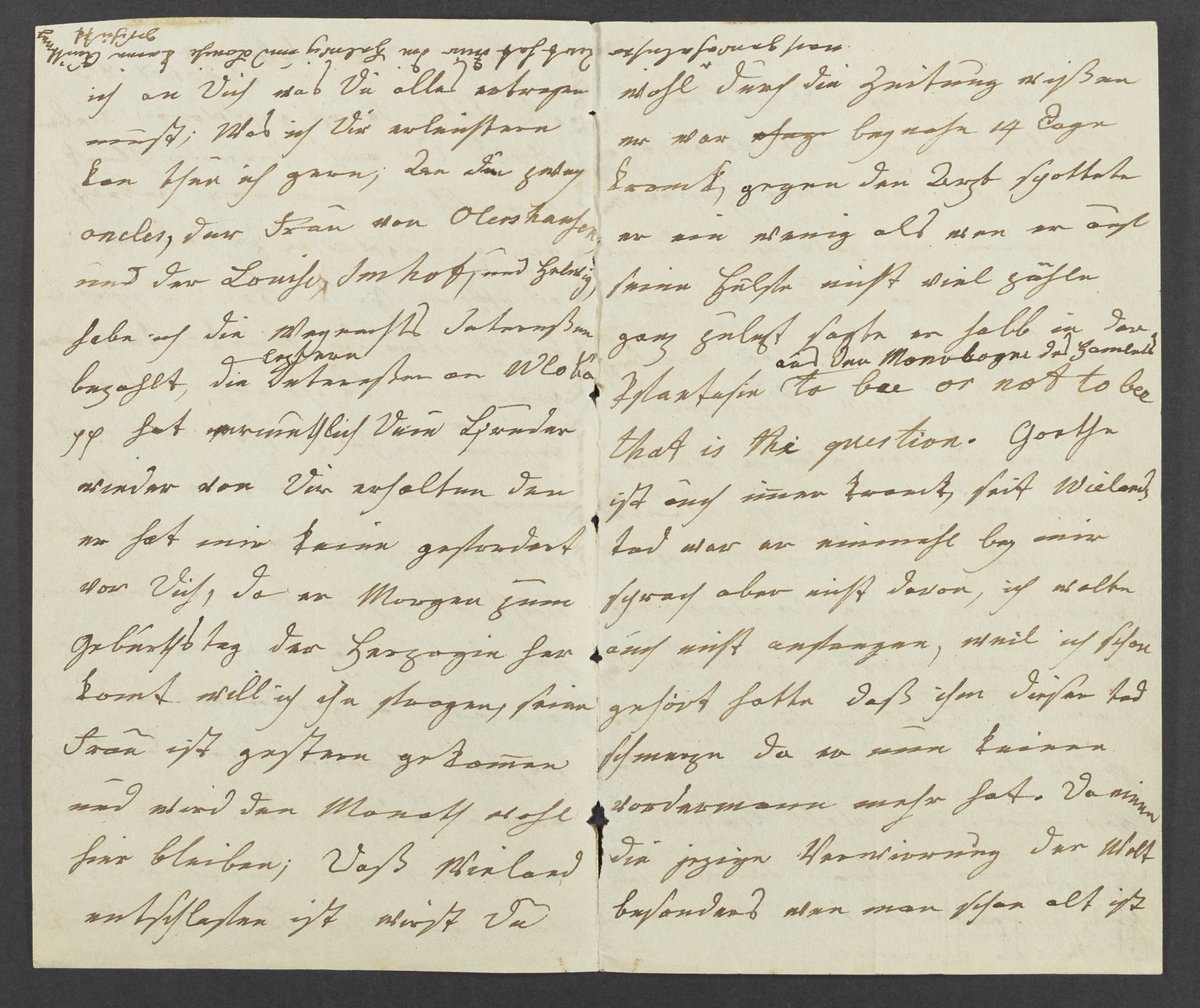 #otd vor 210 Jahren starb Christoph Martin #Wieland in #Weimar. Einem Brief Charlotte von Steins zufolge sagte er „ganz zulezt […] halb in der Phantasie […] to bee or not to bee that is the question”.