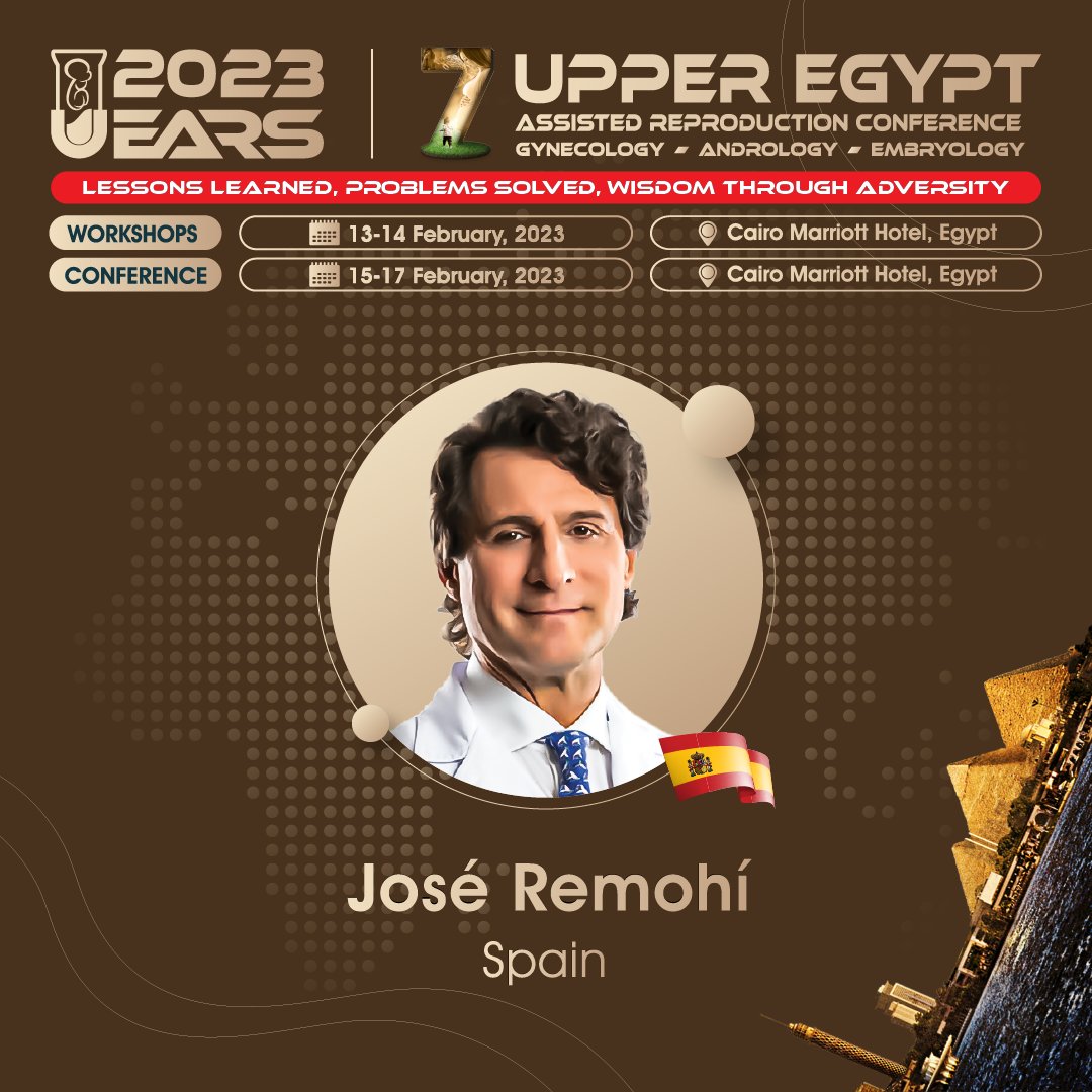International Experience is awaiting you!
Meet our KOL Expert From SPAIN 
Prof. Jose Remohi
KOL International Speakers Via this link
bit.ly/UEARSSpeakers23
For Details, please Contact
Project Manager: Ms.Yasmin Said
WhatsApp: wa.me/201286211175
#IVF #UEARS2023