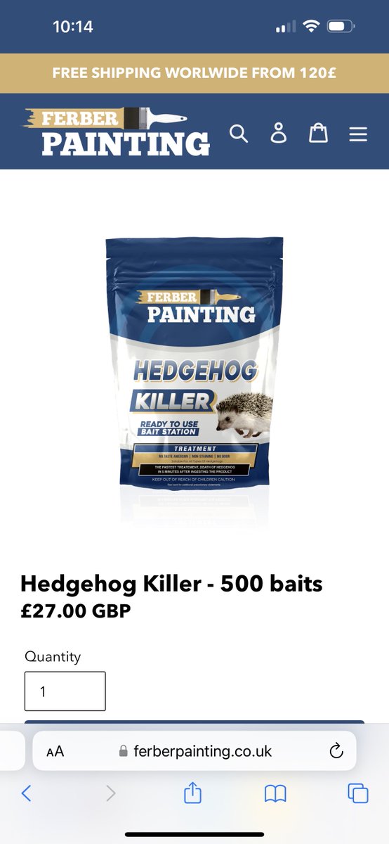 hedgehoghugh's tweet photo. People power force company claiming to sell Hedgehog Killer poison to withdraw product from internet ... https://t.co/0n8Sqb6tMp - if we work together, we can help make the world better. https://t.co/8SMOgR3jPs