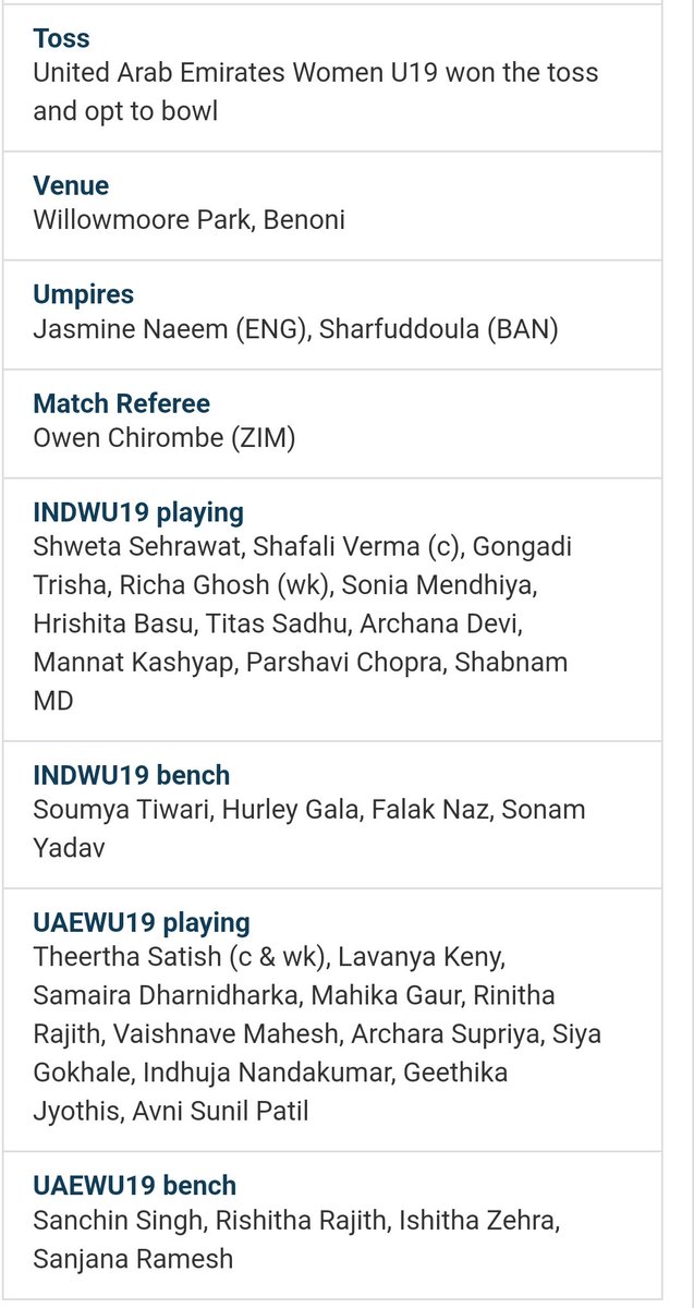 ASkalbande's tweet photo. U19W T20 WORLD CUP 
This match is like IND (HOME) Vs IND (AWAY) 😂
#U19T20WorldCup
#INDWU19vsUAEWU19 https://t.co/5b2cgrUN9U